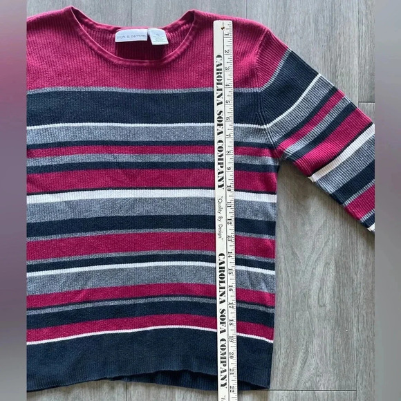 Croft and Barrow Pullover Cotton Striped Sweater XL **fits like Medium** - Picture 5 of 6